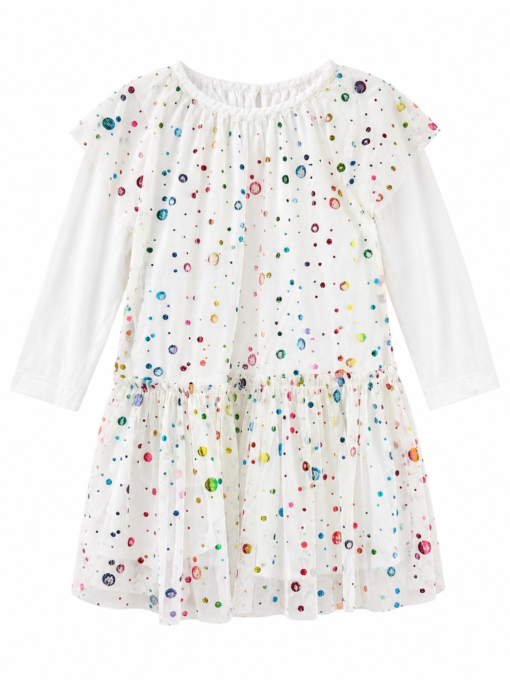 Stella McCartney Kids Rainbow Polka Dot Tulle Dress 36 Months